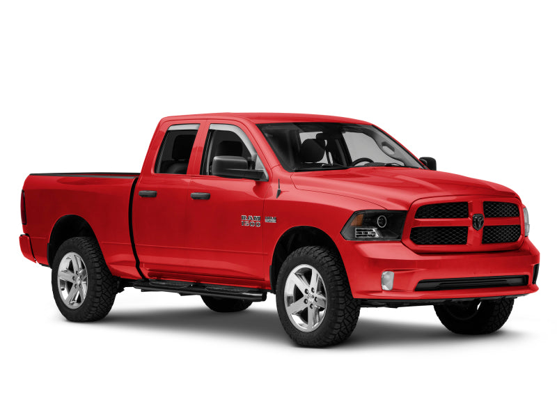 Phares de projecteur à LED Raxiom 09-18 RAM 1500 Super White Halo - Boîtier noir (lentille transparente)