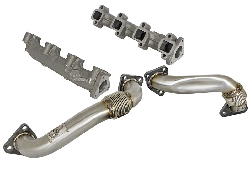 aFe 01-04 GM V8-6.6L LB7 Collecteur en acier torsadé avec tuyau ascendant