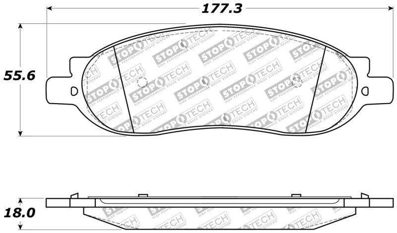 Plaquettes de frein sport StopTech avec cales et matériel - arrière