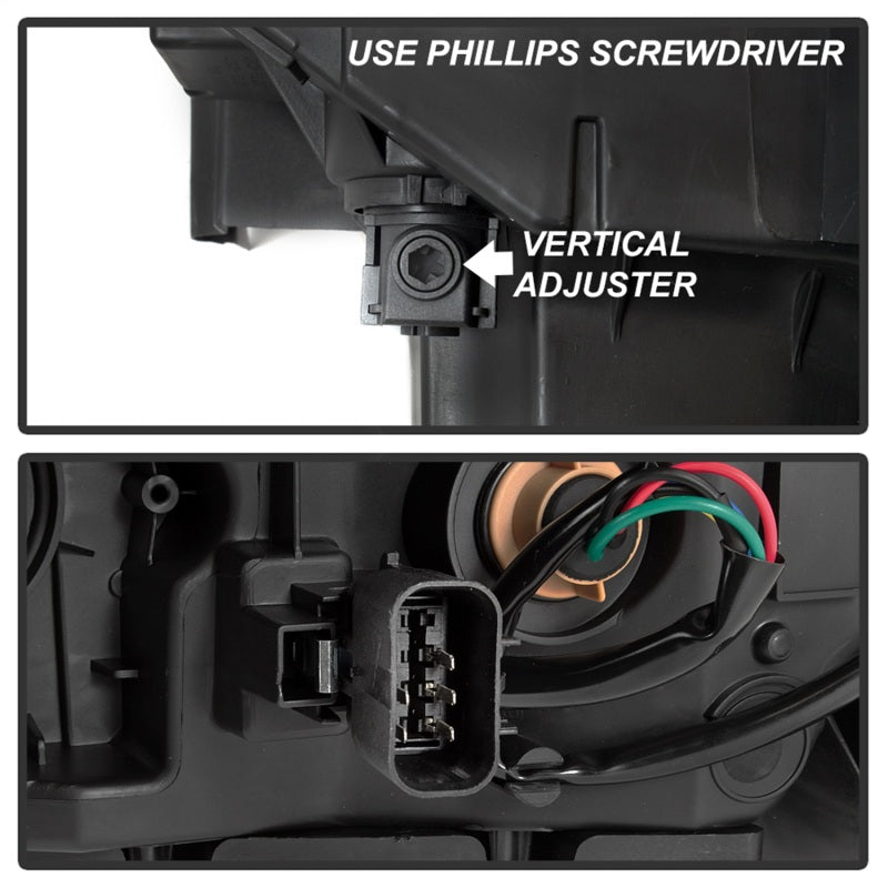 Phares halogènes de style OEM xTune 14-15 GMC Sierra 1500 – Noir (HD-JH-GS14-AM-BK)