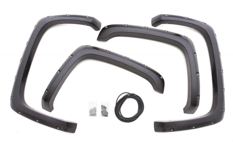 Lund 16-17 Nissan Titan XD RX-Rivet Style Textured Elite Series Fender Flares - Black (2 Pc.)