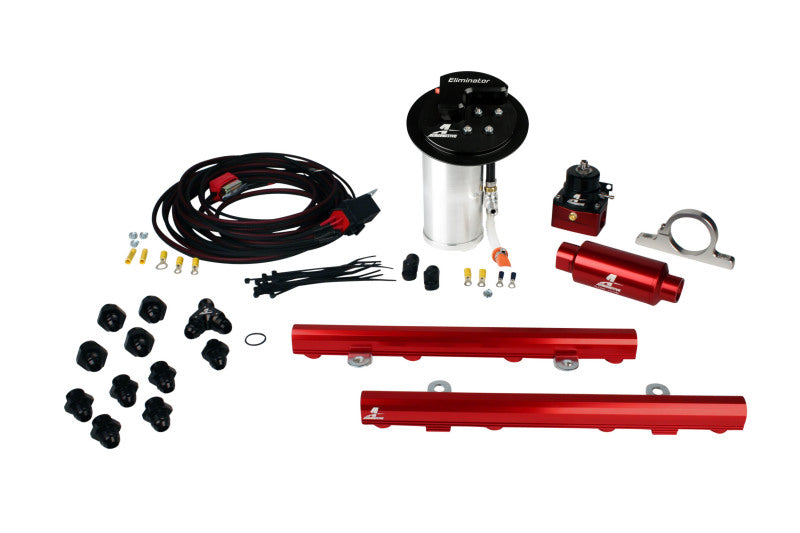 Système d'alimentation en carburant Aeromotive 10-13 Ford Mustang GT - Pompe Eliminator/Kit de câblage de luxe/Rails 5.0L 4V