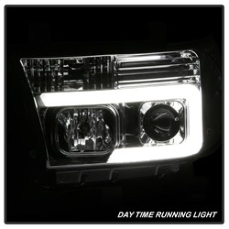 Phares de projecteur DRL à barre lumineuse Spyder 07-13 Toyota Tundra V2 - Chrome (PRO-YD-TTU07V2-LB-C)