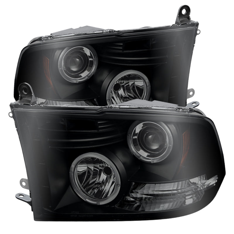Phares de projecteur Spyder Dodge Ram 1500 09-14 Halogène-LED Halo LED - Noir fumé PRO-YD-DR09-HL-BSM