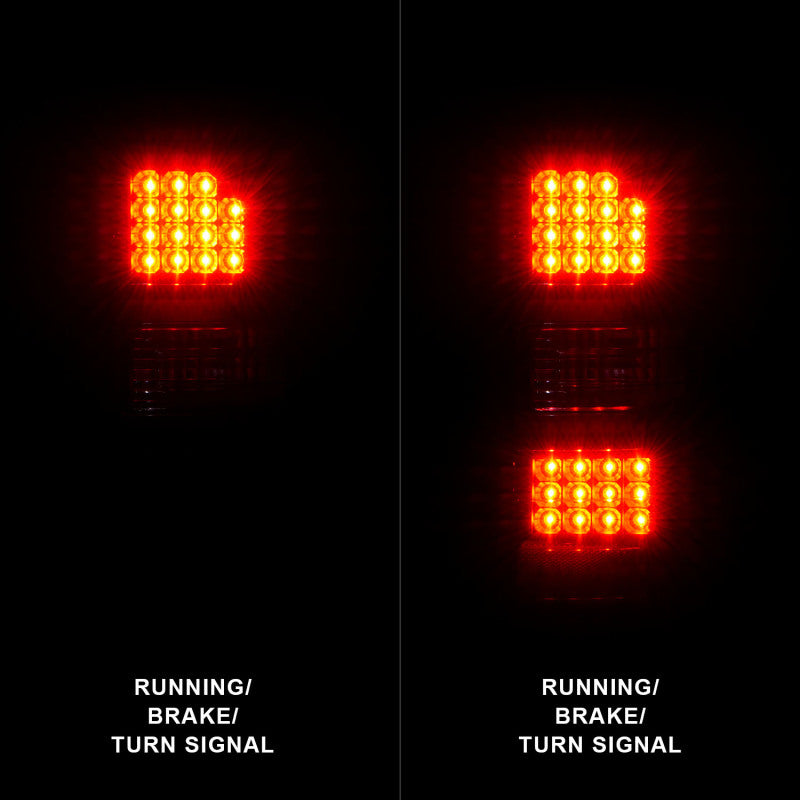 Feux arrière à LED ANZO 2014-2018 GMC Sierra Boîtier noir Lentille transparente