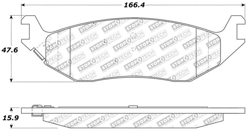 Plaquettes de frein sport StopTech avec cales et matériel - Avant