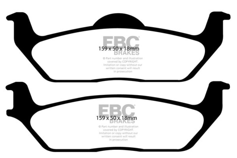 Plaquettes de frein arrière extra-robustes à 6 boulons EBC 11 pour Ford F150 3.5 Twin Turbo (2WD)