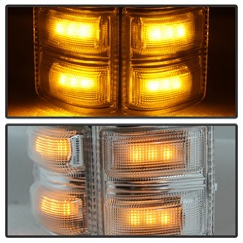 xTune Ford Superduty 08-14 F250-F550 Lentille de signalisation de rétroviseur à LED ambre - Transparent ACC-LED-FDSD08-MR-C