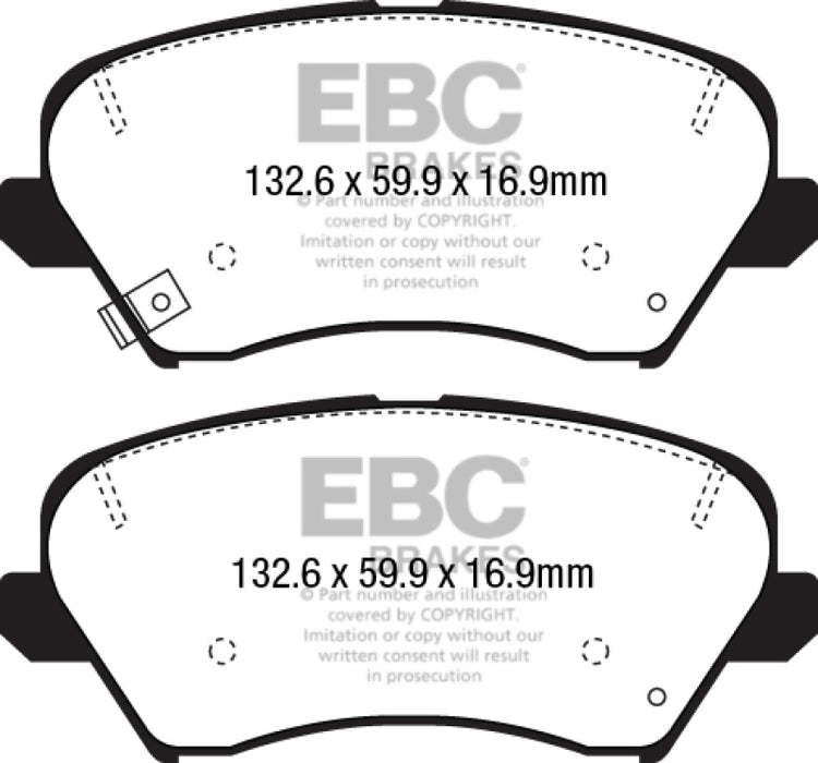 EBC 2017 Hyundai Elantra Gt 2.0L Redstuff Front Brake Pads