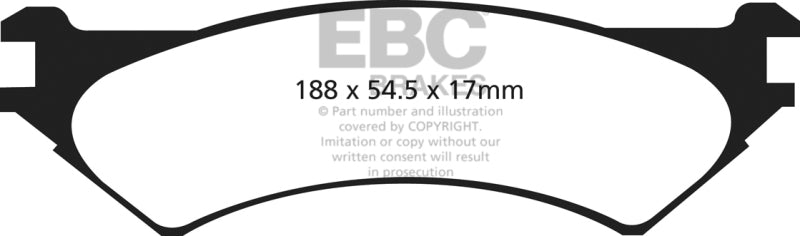 Plaquettes de frein arrière EBC Yellowstuff pour Ford Econoline E250 4.2 (ABS 4 roues) 97-00