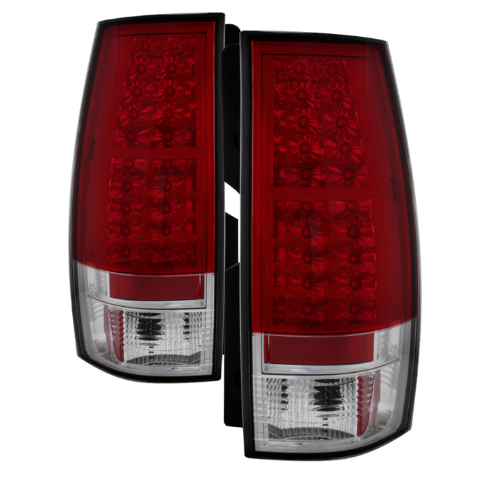 Feux arrière à LED Spyder Chevy Suburban/GMC Yukon/Yukon Denali 07-14 Rouge transparent ALT-YD-CSUB07-LED-RC