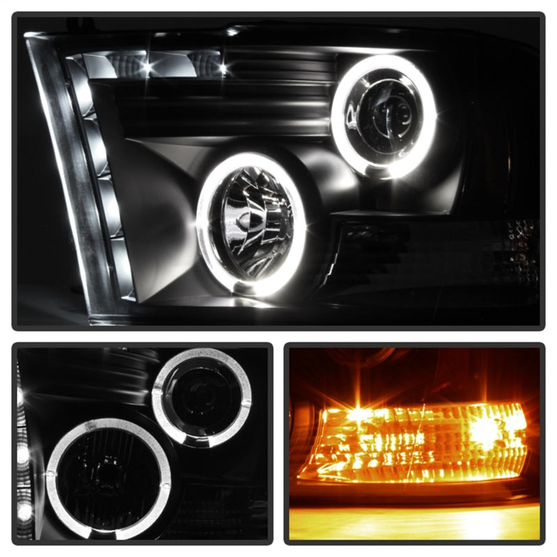 Phares de projecteur Spyder Dodge Ram 1500 09-14 10-14 Halogène-LED Halo LED - Noir PRO-YD-DR09-HL-BK