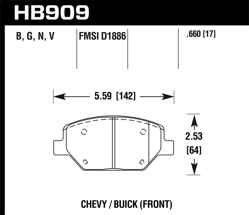 Hawk 16-18 Chevrolet Camaro LTS Street Front Brake Pads