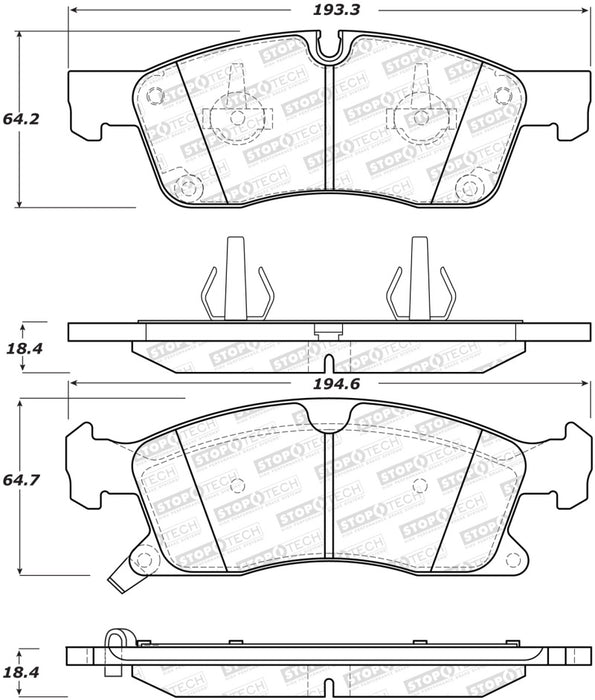 Plaquettes de frein avant StopTech Performance pour Dodge Durango 11-12