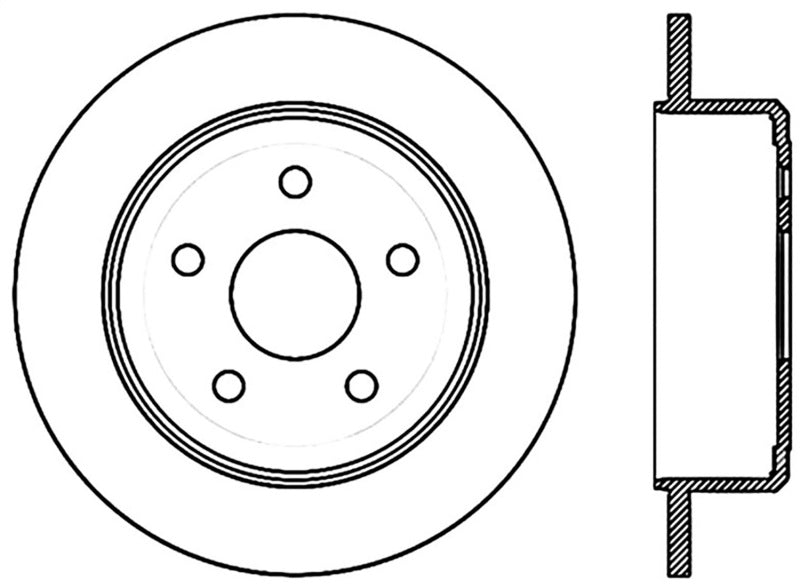 Disque de frein arrière droit sport fendu StopTech 07-18 Jeep Wrangler Cryo