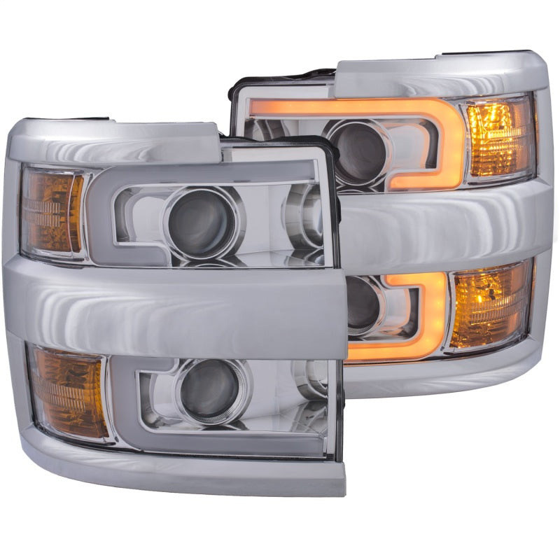 Phares de projecteur ANZO 15-17 Chevrolet Silverado 2500HD / 3500HD Chrome avec jante chromée