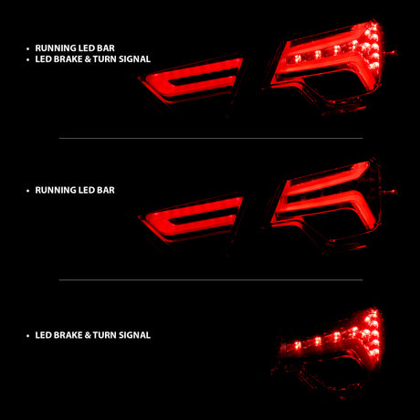 Feux arrière à LED ANZO 14-18 Chevrolet Impala Rouge/Clair