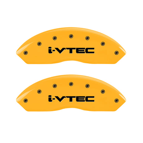 Couvre-étriers MGP 4 gravés avant et arrière I-Vtec finition jaune noir Char 2007 Honda Accord