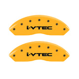 MGP 4 Caliper Covers Engraved F & R I-Vtec Yellow Finish Black Char 2010 Honda Accord Crosstour