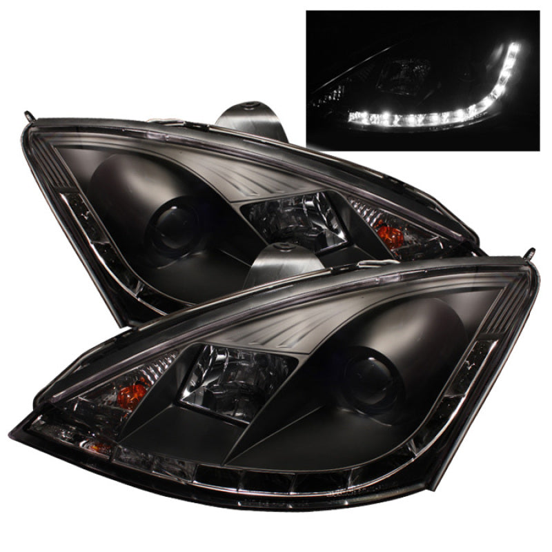 Phares de projecteur Spyder Ford Focus 00-04 (ne conviennent pas au modèle SVT) - DRL Blk PRO-YD-FF00-DRL-BK