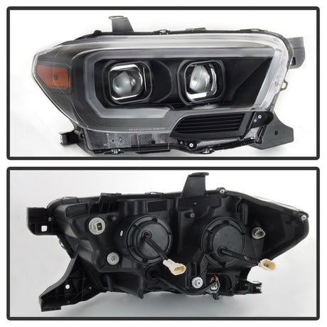 Phares de projecteur à barre lumineuse DRL xTune pour Toyota Tacoma 16-18 - Noir PRO-JH-TTA16-LBDRL-BK