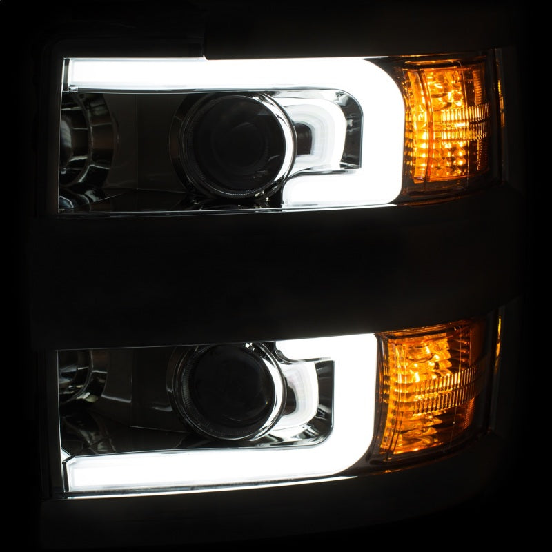 Phares de projecteur ANZO 15-17 Chevrolet Silverado 2500HD / 3500HD Chrome avec jante chromée