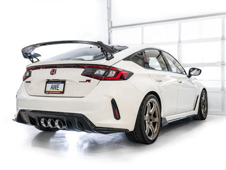 Échappement AWE Tuning 2023 Honda Civic Type R FL5 Track Edition avec triple embouts chromés argentés