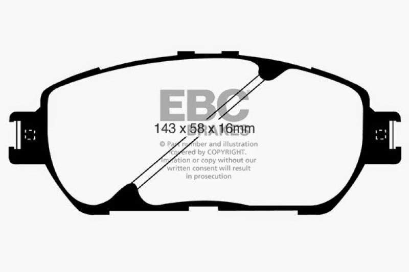 Plaquettes de frein avant EBC 10 pour Toyota Sienna 2.7 Greenstuff