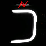 Phares de style barre de fumée à projecteur LED complet Anzo 18-20 Ford F-150 noir ambre
