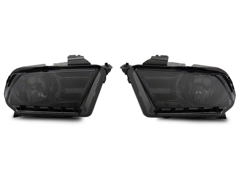 Phares de style OEM Raxiom 10-12 Ford Mustang Axial Series - Boîtier chromé - Lentille fumée