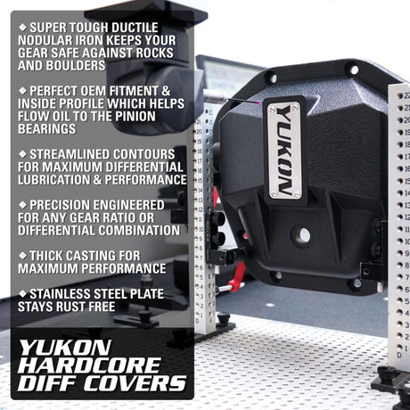 Couvercle en fonte nodulaire Yukon Hardcore pour GM arrière 8,6 pouces avec boulons de couvercle de 8 mm