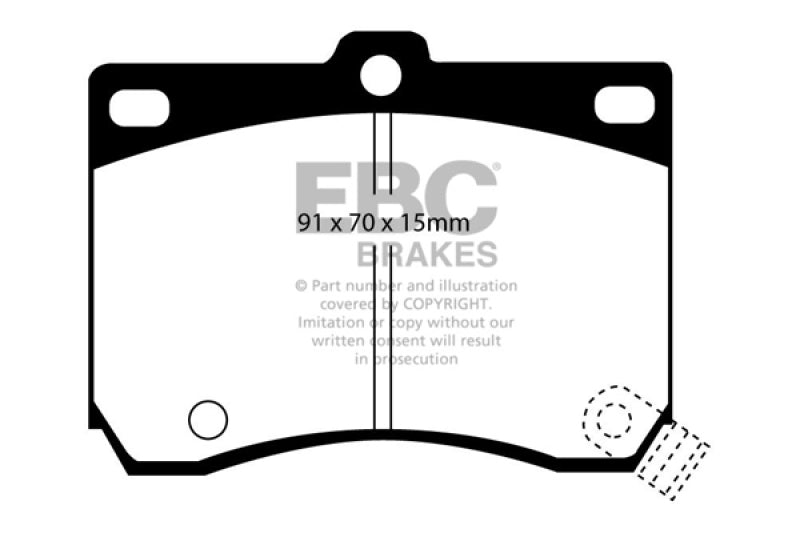 Plaquettes de frein avant EBC Greenstuff pour Ford Escort 1.8 91-96