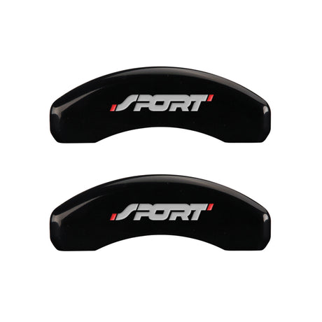 MGP 4 Caliper Covers Engraved Front & Rear No bolts/Sport Black finish silver ch