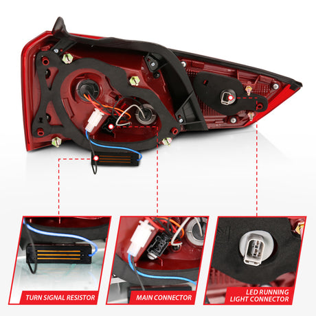 Feux arrière à LED ANZO 14-18 Chevrolet Impala Rouge/Clair