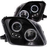 Phares de projecteur ANZO 1997-2001 Honda Prelude avec halo noir avec LED