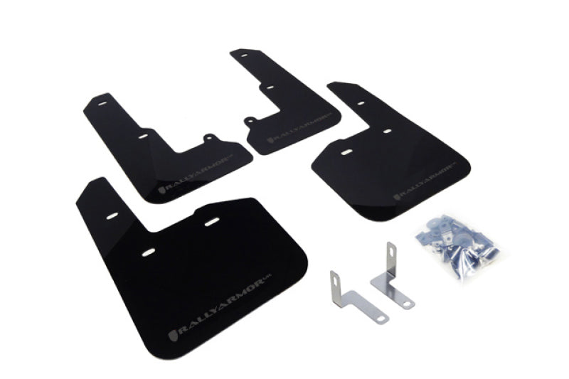 Bavette garde-boue Rally Armor 15-19 Subaru Legacy noire UR avec logo gris