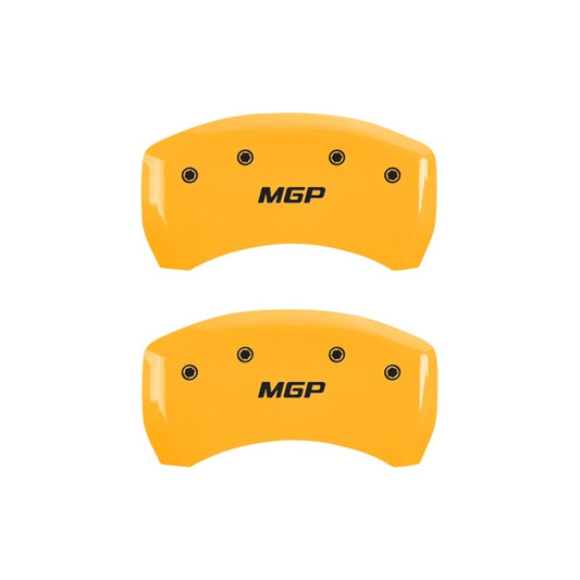 MGP Rear set 2 Caliper Covers Engraved Rear MGP Yellow finish black ch