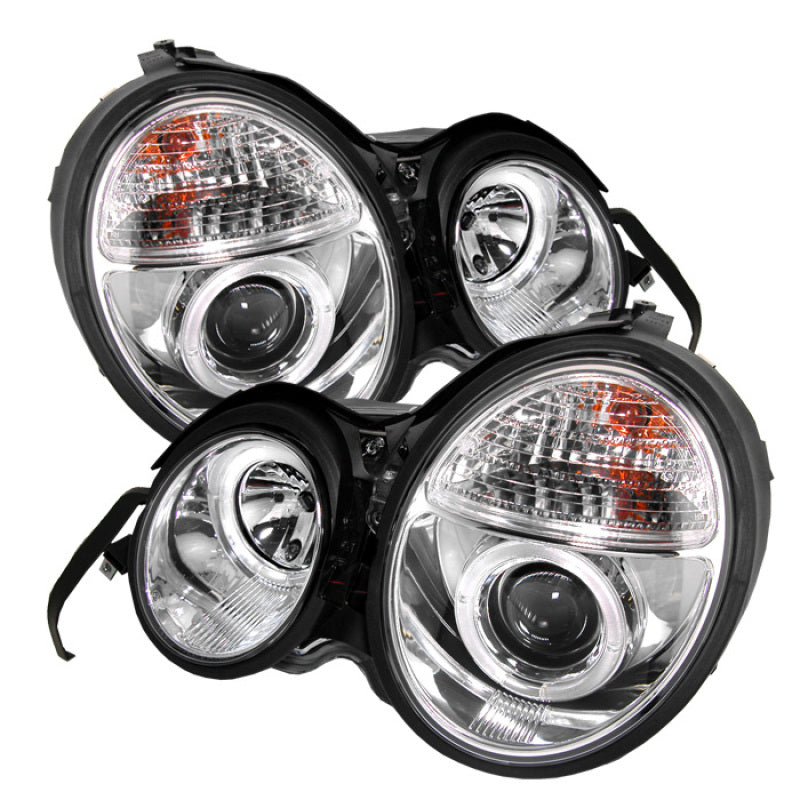 Phares de projecteur Spyder Mercedes Benz Classe E 95-99 LED Halo Chrm PRO-YD-MBW21095-HL-C