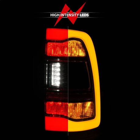 Feux arrière à LED séquentiels ANZO 09-18 Dodge Ram 1500 Fumé noir avec signal ambre de commutation