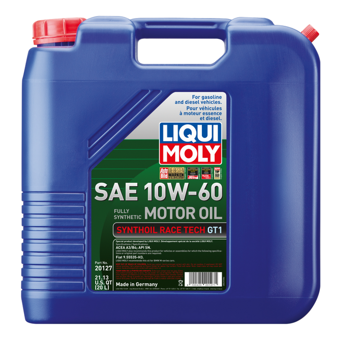 Huile moteur LIQUI MOLY Synthoil Race Tech GT1 SAE 10W60 20L