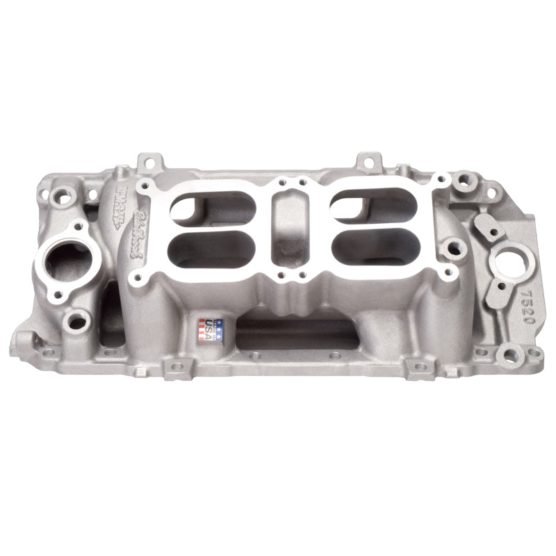 Collecteur Edelbrock double quadruple régime entrefer BB Chevy Oval Port