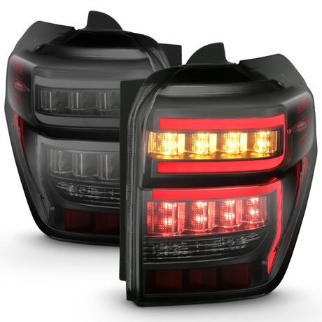 ANZO 2014-2020 Toyota 4Runner TL Boîtier noir Lentille fumée Barre lumineuse rouge avec séquentiel