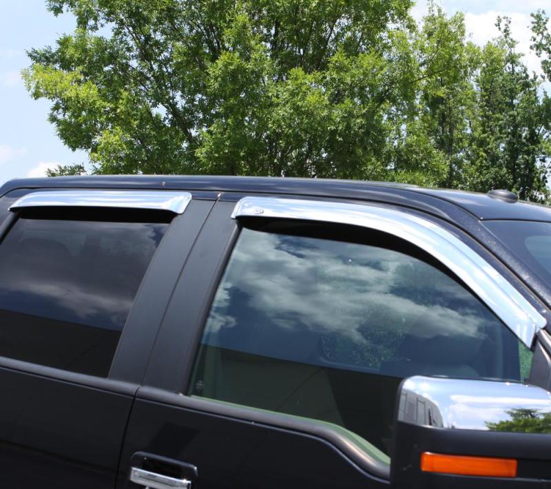 Déflecteurs de vitres avant et arrière AVS 99-16 Ford F-250 Super Duty Supercrew Ventvisor 4 pièces - Chrome