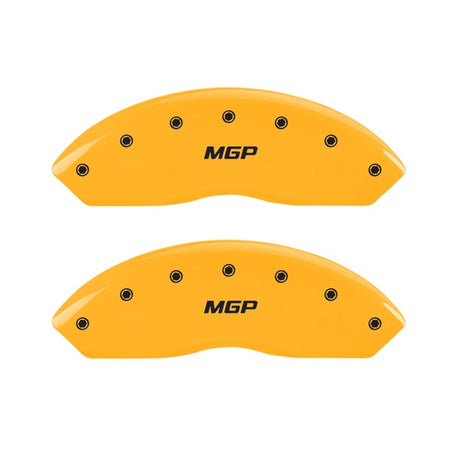 MGP 2 Caliper Covers Engraved Front MGP Yellow Finish Black Char 1998 Chevrolet Express 2500