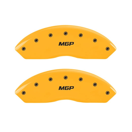 MGP 2 Caliper Covers Engraved Front MGP Yellow Finish Black Characters 1999 Chevrolet Tahoe