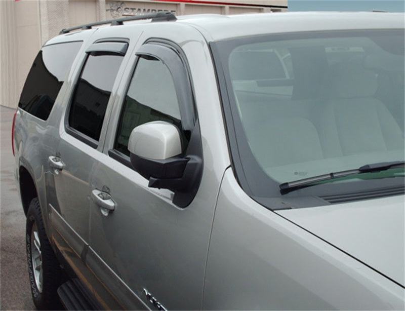 Stampede 2007-2013 Chevy Avalanche Crew Cab Pickup Snap-Inz Sidewind Deflector 4pc - Smoke