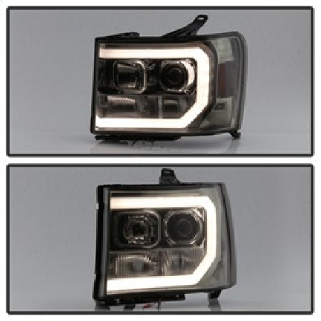 Phares de projecteur Spyder GMC Sierra 1500/2500/3500 07-13 V2 - Fumé PRO-YD-GS07V2-LBDRL-SM