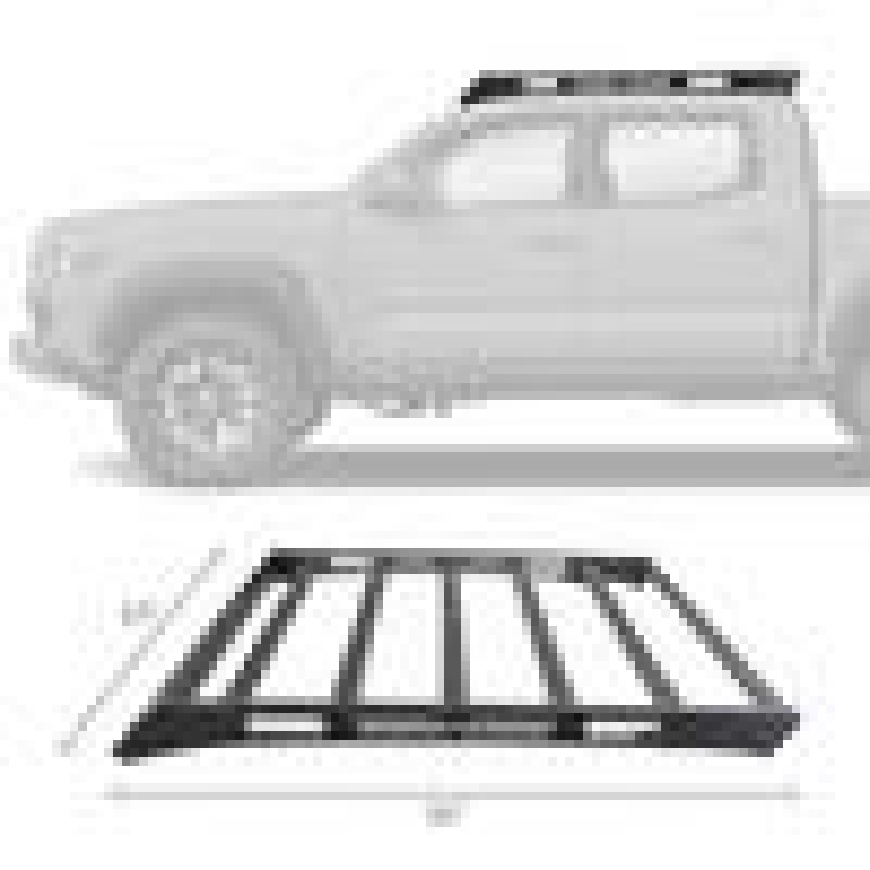 Barres de toit à profil bas Go Rhino 16-23 pour Toyota Tacoma DC Ceros - Tex. Blk