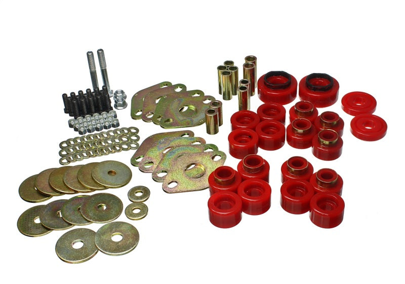 Ensemble de supports de carrosserie avec matériel pour Jeep Wrangler JL 18-20 Energy Suspension - Rouge