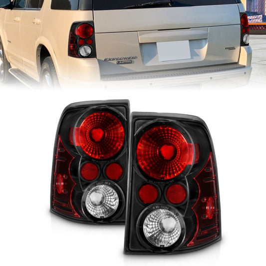 ANZO 2002-2005 Ford Explorer Taillights Black